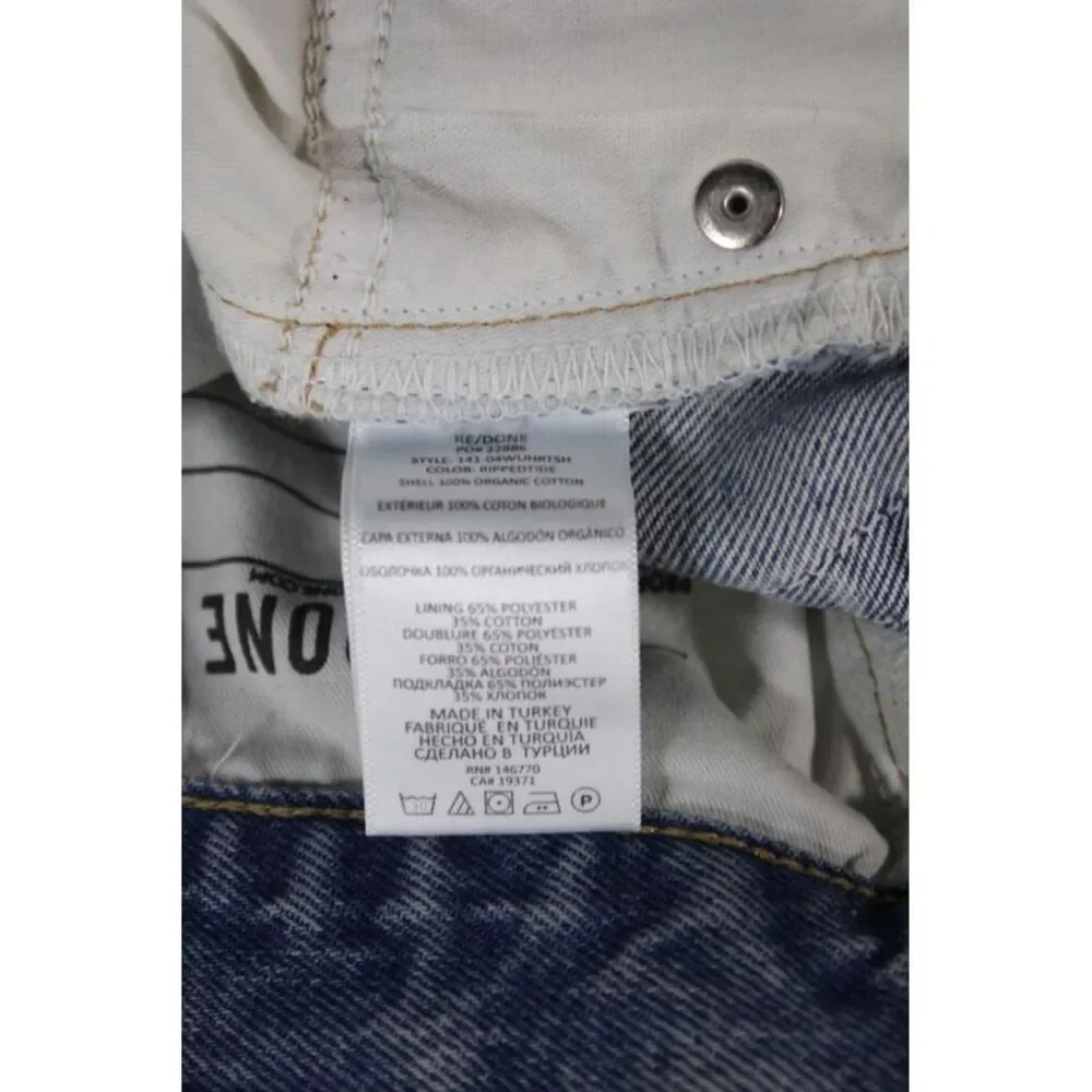 Re/Done Unisex Solid Light Blue Organic Cotton Shorts Button Fly 90s Size 25